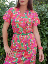 Charger l'image dans la galerie, Ensemble vintage Hortense - Jupe et veste fleuries. Taille M, 38, 40. Marcelle Griffon.