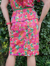 Charger l'image dans la galerie, Ensemble vintage Hortense - Jupe et veste fleuries. Taille M, 38, 40. Marcelle Griffon.