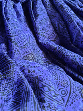 Charger l'image dans la galerie, Robe vintage Manue - Tissu irisé bleu / violet. Taille S ou 36, 38. Made in France.