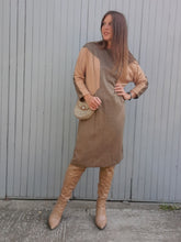 Charger l'image dans la galerie, Robe pull vintage Béryl - Imprimé pied-de-poule. Taille L, 40, 42.