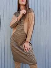 Charger l'image dans la galerie, Robe pull vintage Béryl - Imprimé pied-de-poule. Taille L, 40, 42.