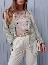 Charger l'image dans la galerie, Veste mi-saison vintage Coralie - Feuillage. Taille L, 40, 42. Made in France
