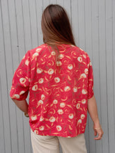 Charger l'image dans la galerie, Chemisier vintage Florence - Imprimé Tulipes. Taille XL, 42, 44