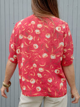 Charger l'image dans la galerie, Chemisier vintage Florence - Imprimé Tulipes. Taille XL, 42, 44