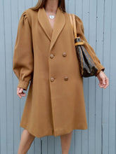 Charger l'image dans la galerie, Caban vintage Justine - Laine et Cachemire camel. Taille L, 40, 42. Made in France