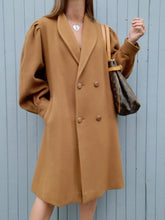 Charger l'image dans la galerie, Caban vintage Justine - Laine et Cachemire camel. Taille L, 40, 42. Made in France