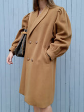 Charger l'image dans la galerie, Caban vintage Justine - Laine et Cachemire camel. Taille L, 40, 42. Made in France