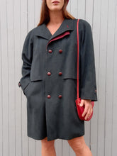 Charger l'image dans la galerie, Duffle-coat vintage Emilia - Alpacca loden vert sapin. Taille XL, 42, 44. Made in France