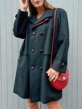 Charger l'image dans la galerie, Duffle-coat vintage Emilia - Alpacca loden vert sapin. Taille XL, 42, 44. Made in France