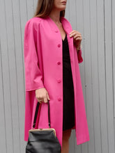 Charger l'image dans la galerie, Manteau vintage Solveig - Laine rose, oversize. Taille M, L, 38, 40, 42
