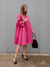 Charger l'image dans la galerie, Manteau vintage Solveig - Laine rose, oversize. Taille M, L, 38, 40, 42