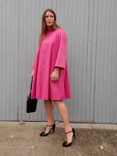 Charger l'image dans la galerie, Manteau vintage Solveig - Laine rose, oversize. Taille M, L, 38, 40, 42
