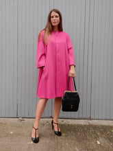 Charger l'image dans la galerie, Manteau vintage Solveig - Laine rose, oversize. Taille M, L, 38, 40, 42