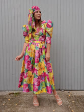 Charger l'image dans la galerie, Robe vintage Prisca - Imprimé floral. Taille M, 38, 40. Anne Marie Belin.
