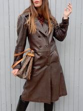 Charger l'image dans la galerie, Veste vintage Paule - Cuir brun. Taille L, 40, 42.