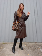Charger l'image dans la galerie, Veste vintage Paule - Cuir brun. Taille L, 40, 42.