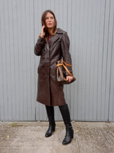 Charger l'image dans la galerie, Veste vintage Paule - Cuir brun. Taille L, 40, 42.