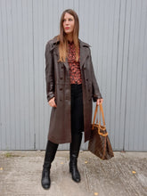Charger l'image dans la galerie, Veste vintage Paule - Cuir brun. Taille L, 40, 42.