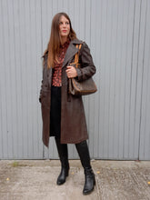 Charger l'image dans la galerie, Veste vintage Paule - Cuir brun. Taille L, 40, 42.