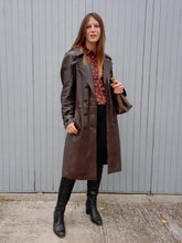 Charger l'image dans la galerie, Veste vintage Paule - Cuir brun. Taille L, 40, 42.