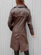 Charger l'image dans la galerie, Veste vintage Paule - Cuir brun. Taille L, 40, 42.