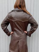 Charger l'image dans la galerie, Veste vintage Paule - Cuir brun. Taille L, 40, 42.