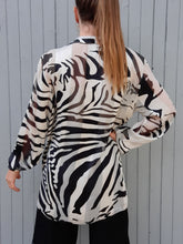 Charger l'image dans la galerie, Chemisier vintage Jalia - Zébré à rayures transparentes. Taille XXL, 44, 46