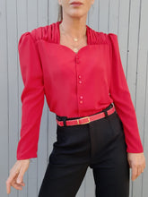 Charger l'image dans la galerie, Blouse vintage Lisette - Foncée aux épaules. Taille M, 38, 40 . Made in France