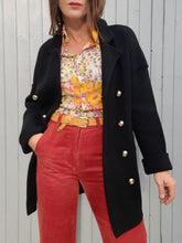 Charger l'image dans la galerie, Cardigan vintage Daphné - Sonia Rykiel noir à boutons dorés. Taille L, 40, 42. Laine de mérinos