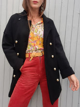 Charger l'image dans la galerie, Cardigan vintage Daphné - Sonia Rykiel noir à boutons dorés. Taille L, 40, 42. Laine de mérinos