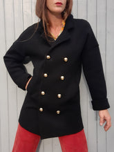 Charger l'image dans la galerie, Cardigan vintage Daphné - Sonia Rykiel noir à boutons dorés. Taille L, 40, 42. Laine de mérinos