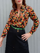 Charger l'image dans la galerie, Chemisier vintage Sibylle - Col pelle à tarte. Fleuris. Taille XS, 34, 36. Made in France