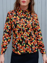 Charger l'image dans la galerie, Chemisier vintage Sibylle - Col pelle à tarte. Fleuris. Taille XS, 34, 36. Made in France