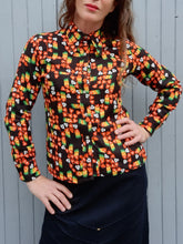 Charger l'image dans la galerie, Chemisier vintage Sibylle - Col pelle à tarte. Fleuris. Taille XS, 34, 36. Made in France