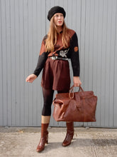 Charger l'image dans la galerie, Pull vintage Lina - Laine noir et marron. Taille L, 40, 42. Made in France.