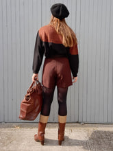 Charger l'image dans la galerie, Pull vintage Lina - Laine noir et marron. Taille L, 40, 42. Made in France.