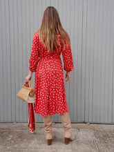 Charger l'image dans la galerie, Robe vintage Ciara - Rouge fleurie. Taille M, 38, 40. Made in France