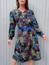 Charger l'image dans la galerie, Robe vintage Albanne - Imprimé floral. Taille XL, 42, 44. Coutureine Paris.