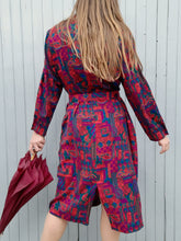 Charger l'image dans la galerie, Robe vintage Gladys - Imprimé coloré abstrait. Taille XXL, 44, 46. Jean Moreux. Made in France