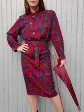 Charger l'image dans la galerie, Robe vintage Gladys - Imprimé coloré abstrait. Taille XXL, 44, 46. Jean Moreux. Made in France