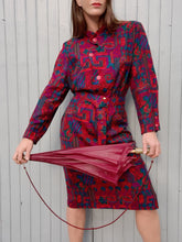 Charger l'image dans la galerie, Robe vintage Gladys - Imprimé coloré abstrait. Taille XXL, 44, 46. Jean Moreux. Made in France