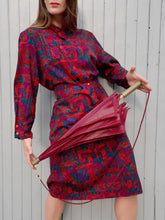 Charger l'image dans la galerie, Robe vintage Gladys - Imprimé coloré abstrait. Taille XXL, 44, 46. Jean Moreux. Made in France