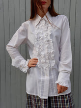 Charger l'image dans la galerie, Chemisier vintage Philippine - Pierre Cardin col jabot. Taille M, 38, 40. Made in France