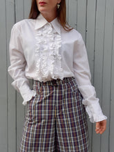 Charger l'image dans la galerie, Chemisier vintage Philippine - Pierre Cardin col jabot. Taille M, 38, 40. Made in France