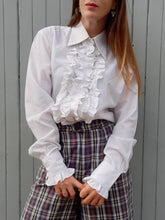 Charger l'image dans la galerie, Chemisier vintage Philippine - Pierre Cardin col jabot. Taille M, 38, 40. Made in France