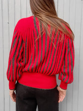 Charger l'image dans la galerie, Pull vintage Flavie - Rouge et gris à soufflets. Taille M, 38, 40. laine.