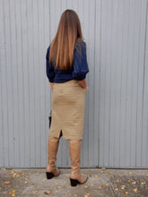 Charger l'image dans la galerie, Jupe vintage Nina - Laine imprimé tweed beige. Taille XL, 42, 44