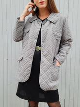 Charger l'image dans la galerie, Veste vintage matelassée grise - Pierre Balmain. Taille L, 40, 42.