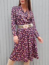 Charger l'image dans la galerie, Robe vintage Olga - Fleurie colorée. Taille M, 38, 40.