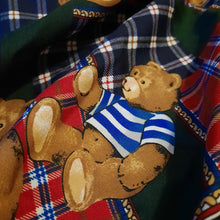 Charger l'image dans la galerie, Foulard vintage Pimprenelle - Imprimé fantaisie ours. 87 x 87.